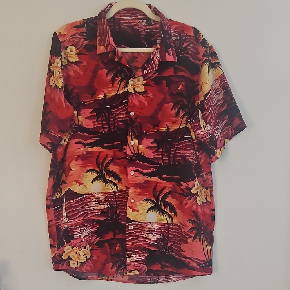 Tropical Sunset Hawaiian Shirt Size L